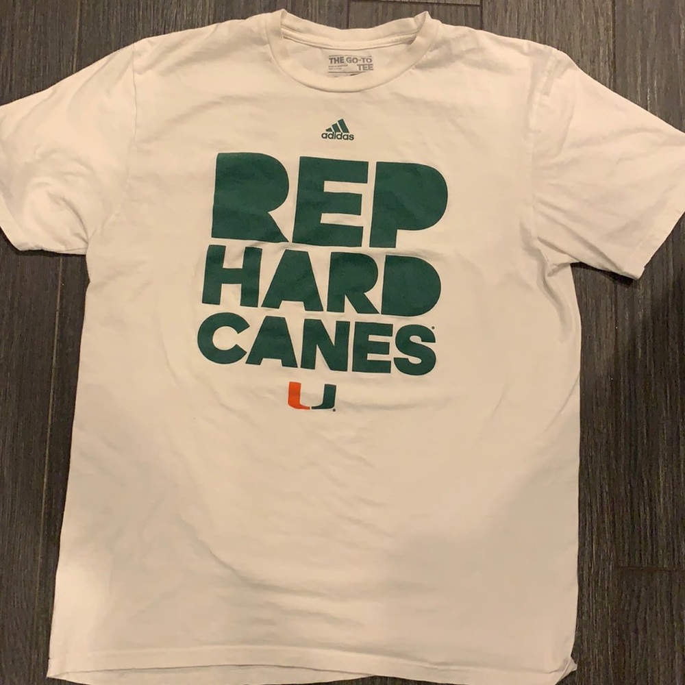 Adidas Miami Hurricanes university of miami shirt large